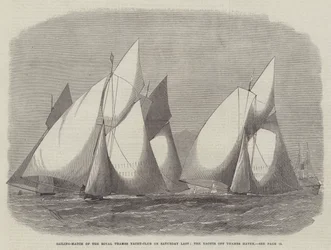 Zeilwedstrijd van de Royal Thames Yacht-Club afgelopen zaterdag, de jachten bij Thames Haven